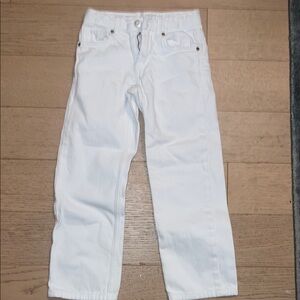 Girls Zara White Denim Jeans - Size 6-7